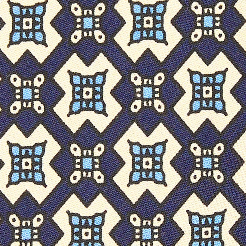 DARK BLUE SARTORIAL PRINTED SILK TIE