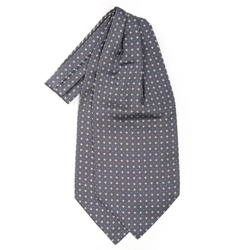 DARK GREY SILK ASCOT TIE
