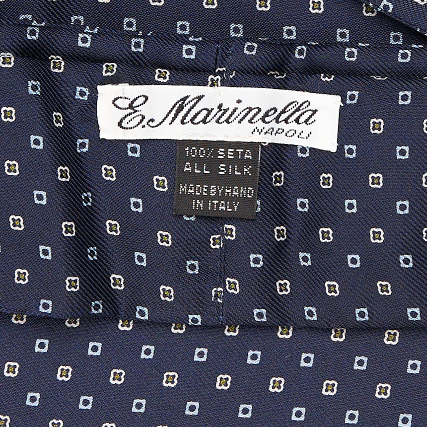 DARK BLUE SILK ASCOT TIE