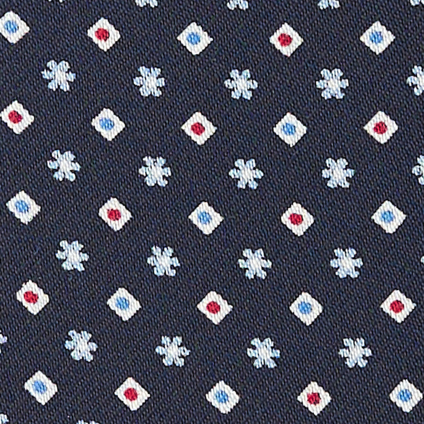 DARK BLUE SILK ASCOT TIE