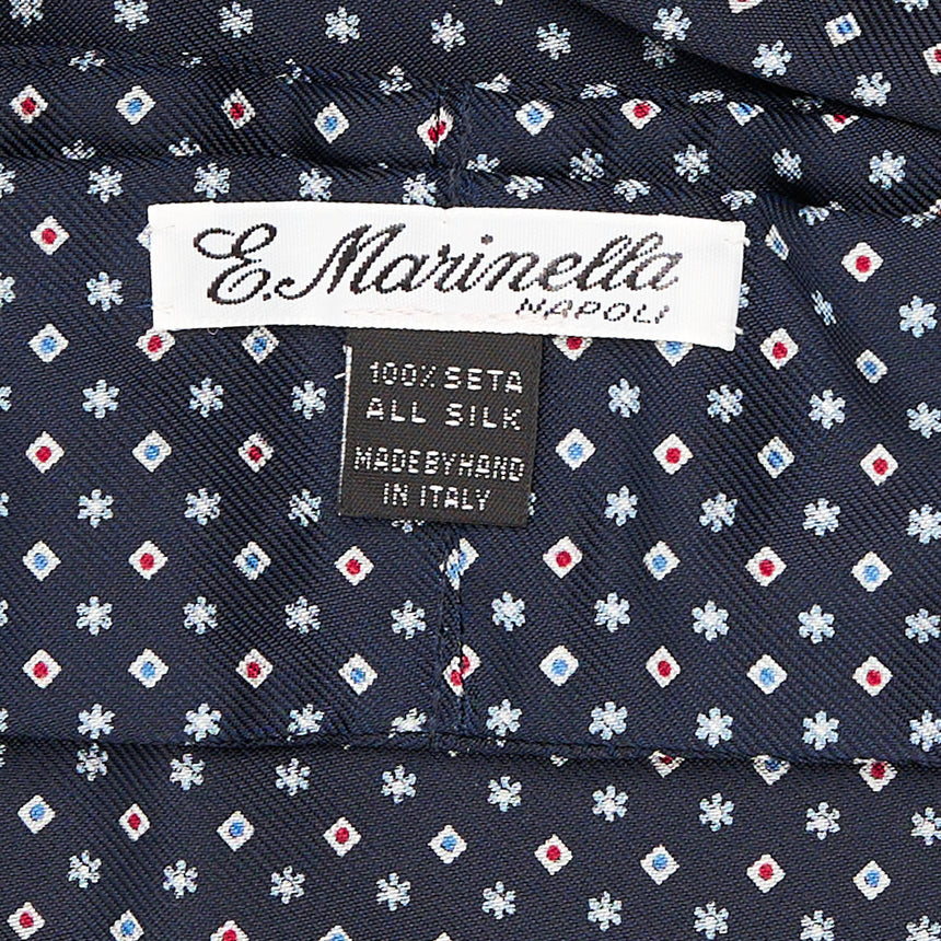 DARK BLUE SILK ASCOT TIE