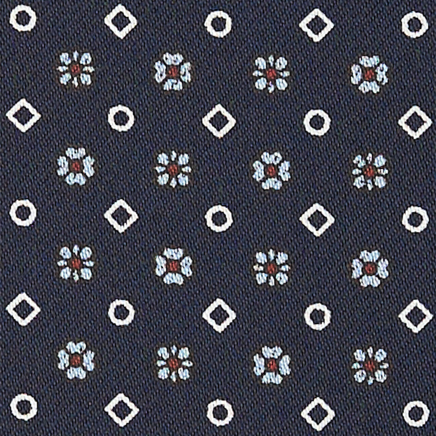 DARK BLUE SILK ASCOT TIE