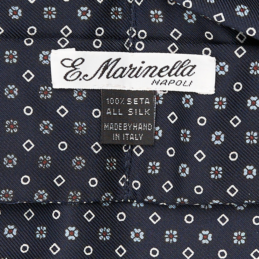 DARK BLUE SILK ASCOT TIE