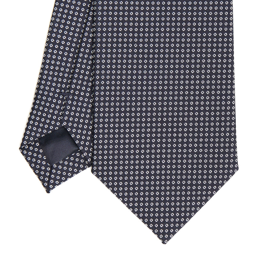 DARK BLUE CEREMONIAL JACQUARD SILK TIE