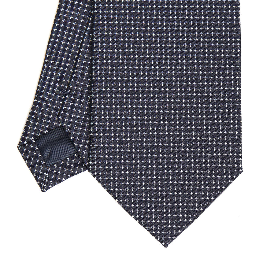 DARK BLUE CEREMONIAL JACQUARD SILK TIE