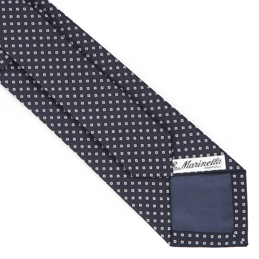 CRAVATTA CERIMONIA IN SETA JACQUARD BLU SCURO