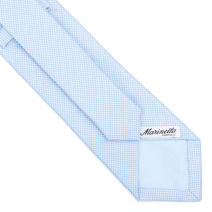CRAVATTA CERIMONIA IN SETA JACQUARD AZZURRA