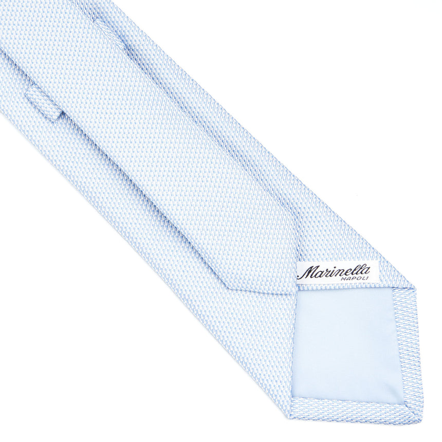 CRAVATTA CERIMONIA IN SETA JACQUARD AZZURRA