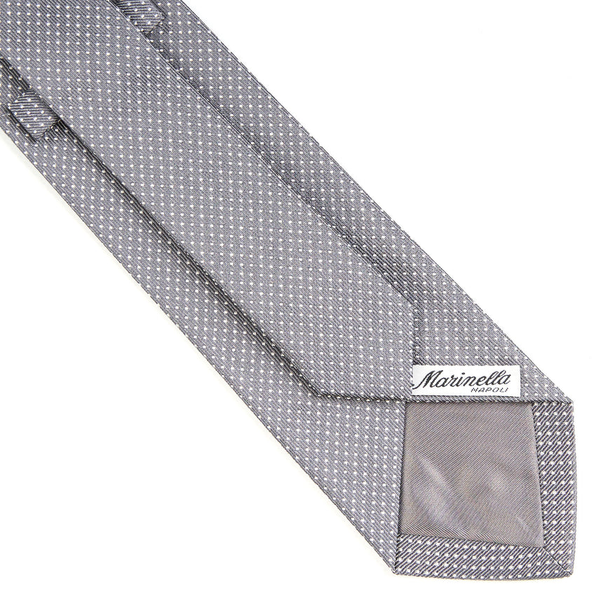 CRAVATTA CERIMONIA IN SETA JACQUARD GRIGIO SCURO