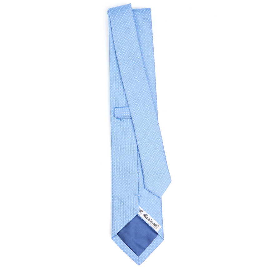 CRAVATTA CERIMONIA IN SETA JACQUARD AZZURRA