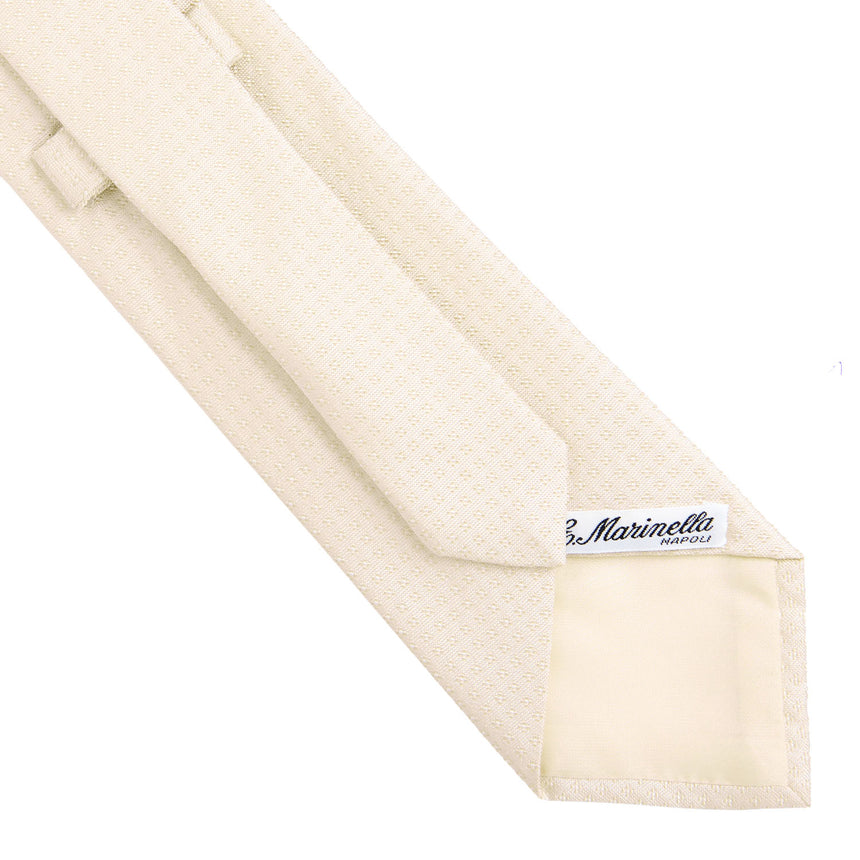 BEIGE CEREMONIAL JACQUARD SILK TIE