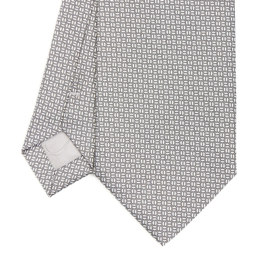 LIGHT GREY CEREMONIAL JACQUARD SILK TIE