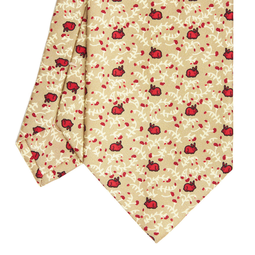 CRAVATTA SARTORIALE CLASSICA IN SETA BEIGE