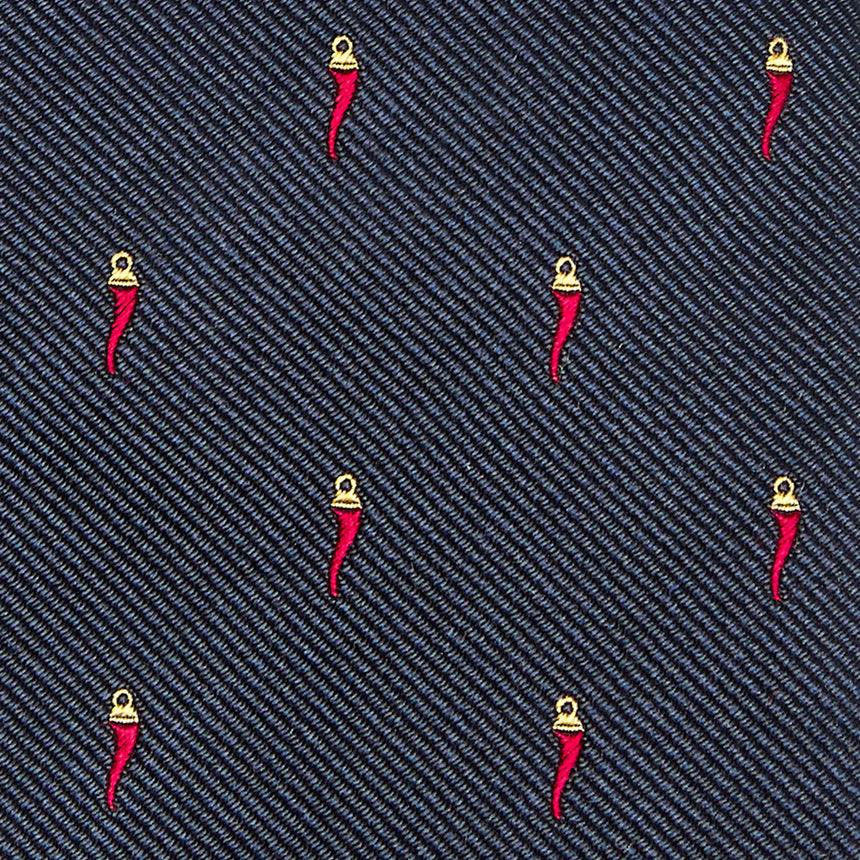 CRAVATTA SARTORIALE IN SETA JACQUARD BLU