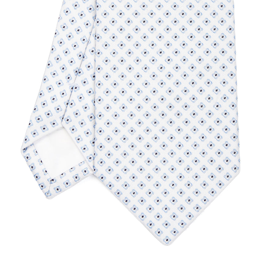 CRAVATTA SARTORIALE IN SETA JACQUARD BIANCA