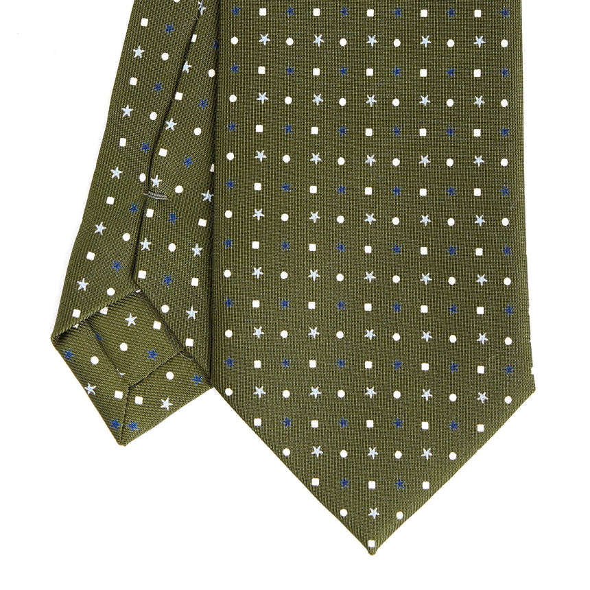 CRAVATTA SARTORIALE CLASSICA IN SETA VERDE OLIVA