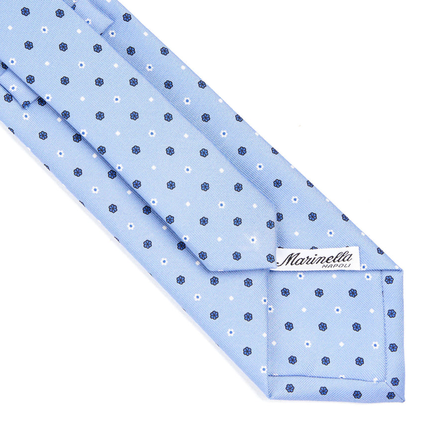 CRAVATTA SARTORIALE CLASSICA IN SETA AZZURRA
