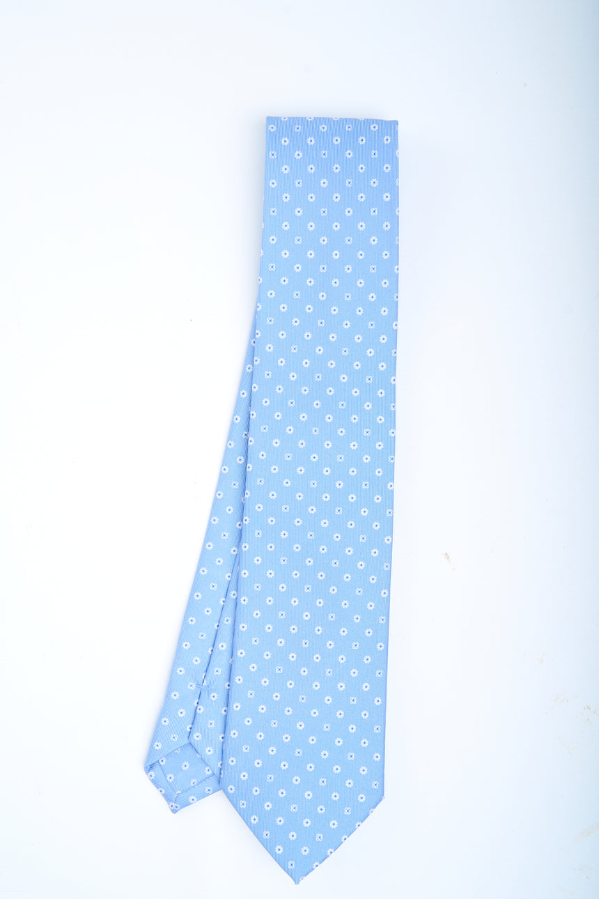 CRAVATTA SARTORIALE CLASSICA IN SETA AZZURRA