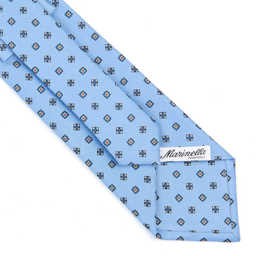 CRAVATTA SARTORIALE CLASSICA IN SETA AZZURRA