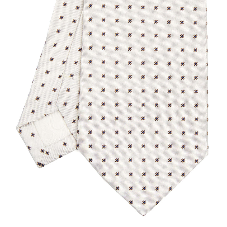 WHITE SARTORIAL JACQUARD SILK TIE