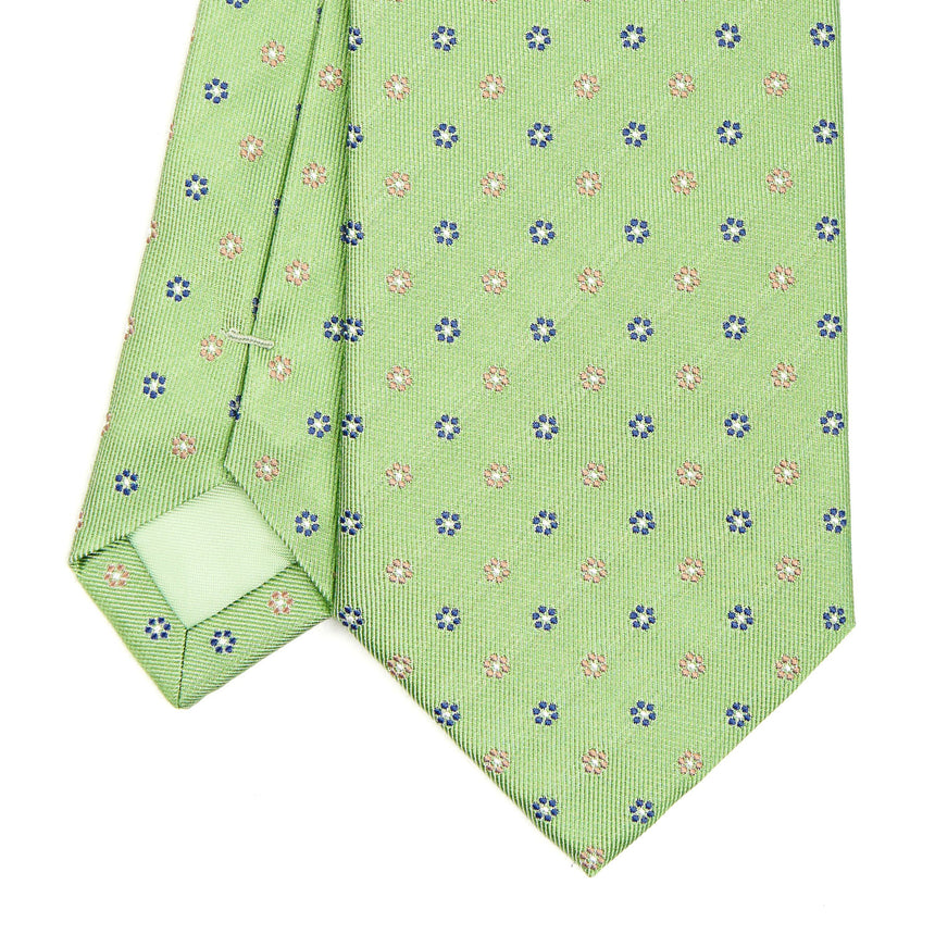CRAVATTA SARTORIALE IN SETA JACQUARD VERDE CHIARO