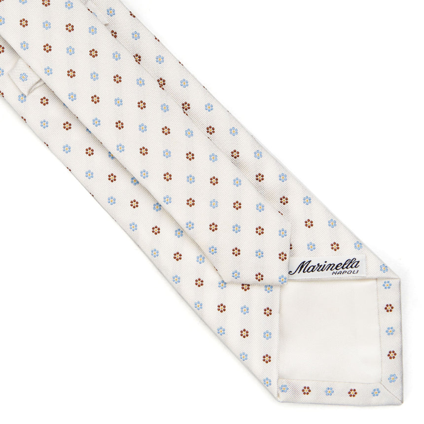 CRAVATTA SARTORIALE IN SETA JACQUARD BIANCO