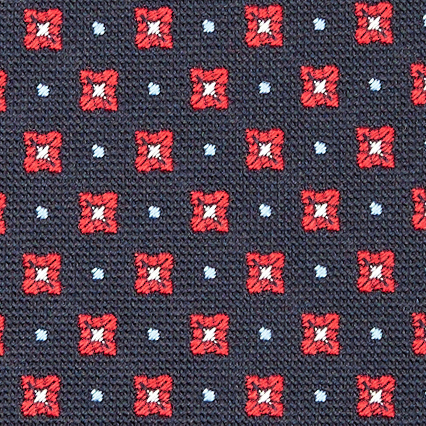 CRAVATTA SARTORIALE IN SETA JACQUARD BLU SCURO