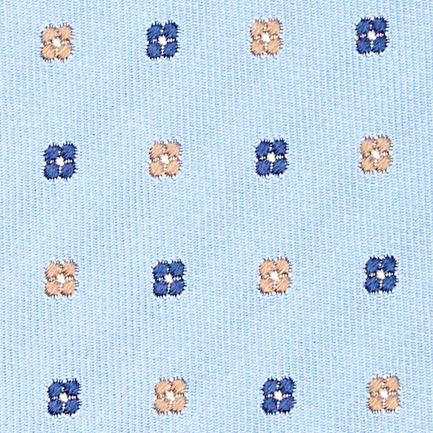 CRAVATTA SARTORIALE IN SETA JACQUARD AZZURRA