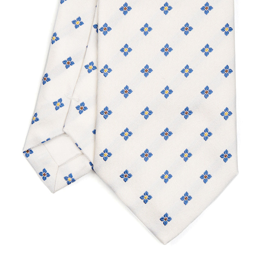 WHITE SARTORIAL JACQUARD SILK TIE