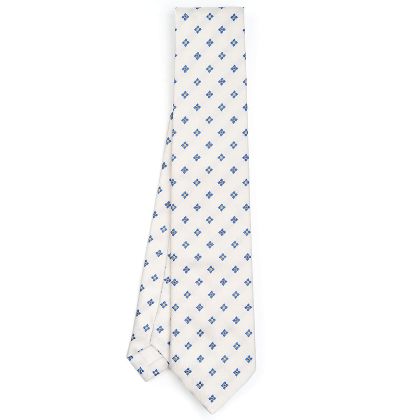 WHITE SARTORIAL JACQUARD SILK TIE