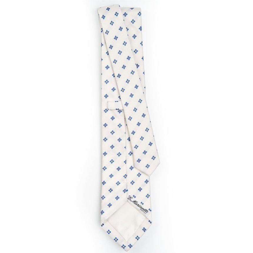 WHITE SARTORIAL JACQUARD SILK TIE