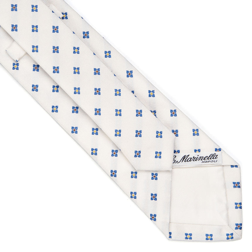 WHITE SARTORIAL JACQUARD SILK TIE