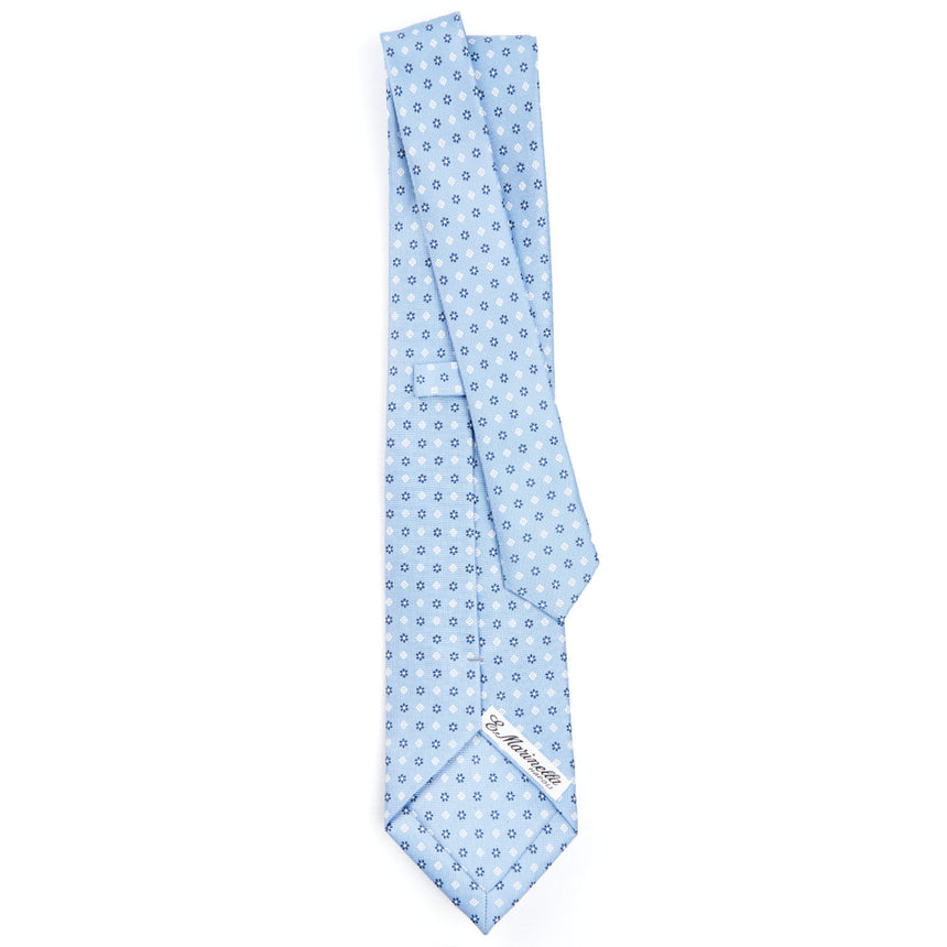 CRAVATTA SARTORIALE CLASSICA IN SETA AZZURRA