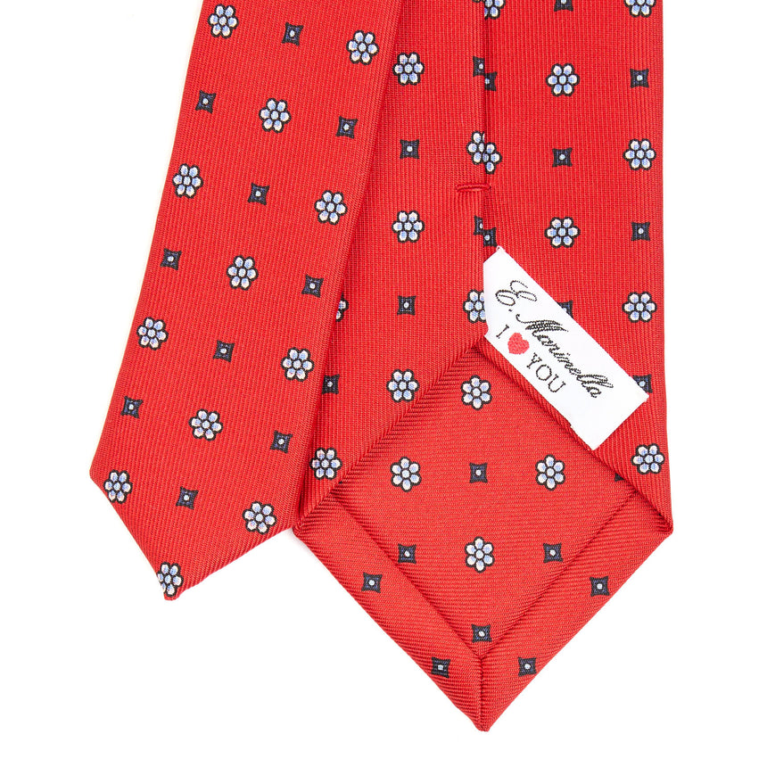 CRAVATTA DONNA ROSSA 7 CM IN SETA STAMPATA