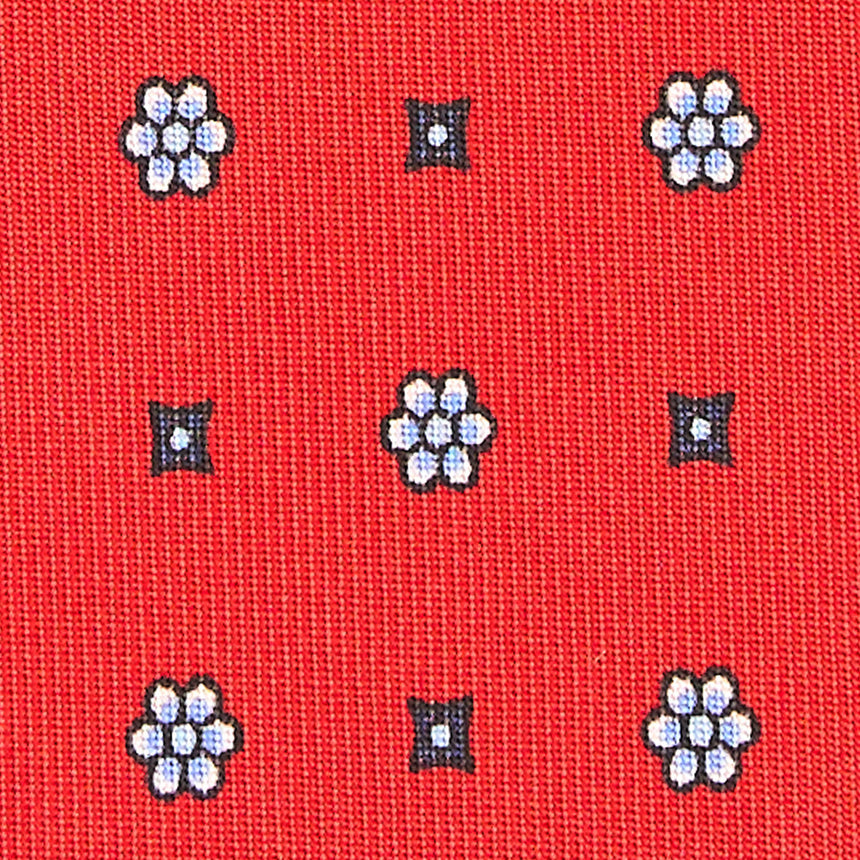 CRAVATTA DONNA ROSSA 7 CM IN SETA STAMPATA