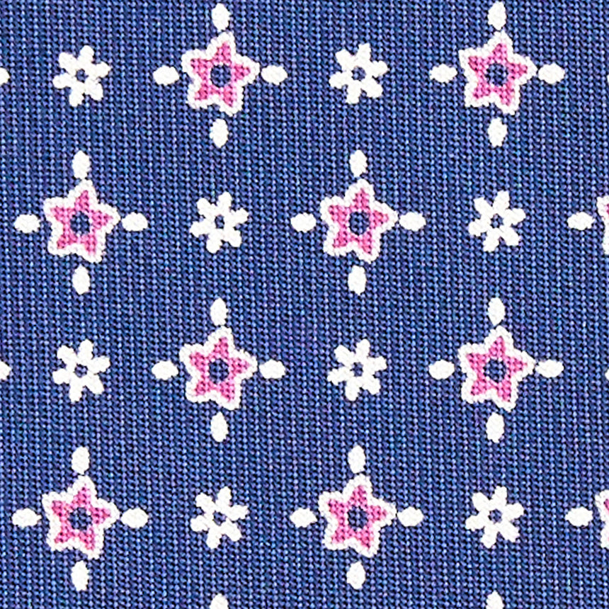 CRAVATTA DONNA BLU 7 CM IN SETA STAMPATA