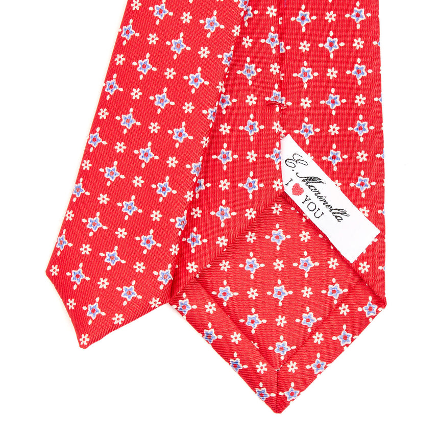 CRAVATTA DONNA ROSSA 7 CM IN SETA STAMPATA