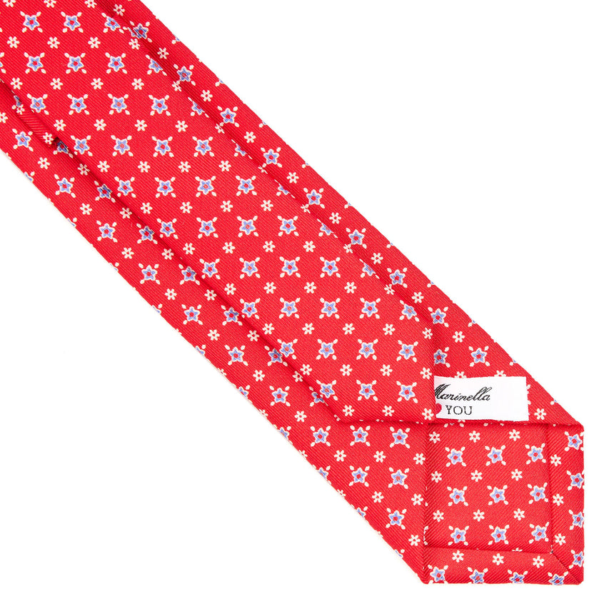 CRAVATTA DONNA ROSSA 7 CM IN SETA STAMPATA