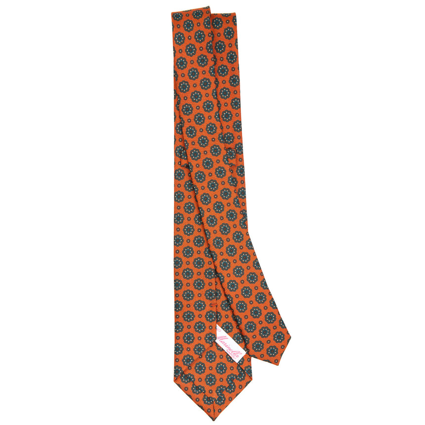 CRAVATTA DONNA IN SETA STAMPATA ARANCIONE