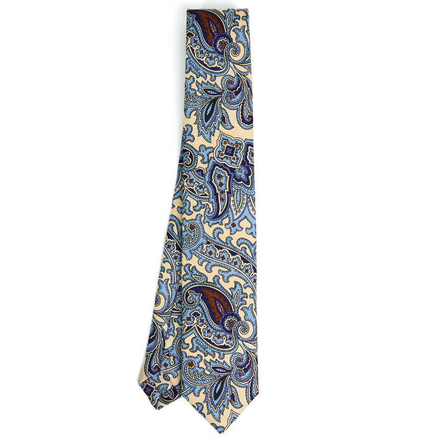 WHITE CLASSIC LADY PRINTED SILK TIE