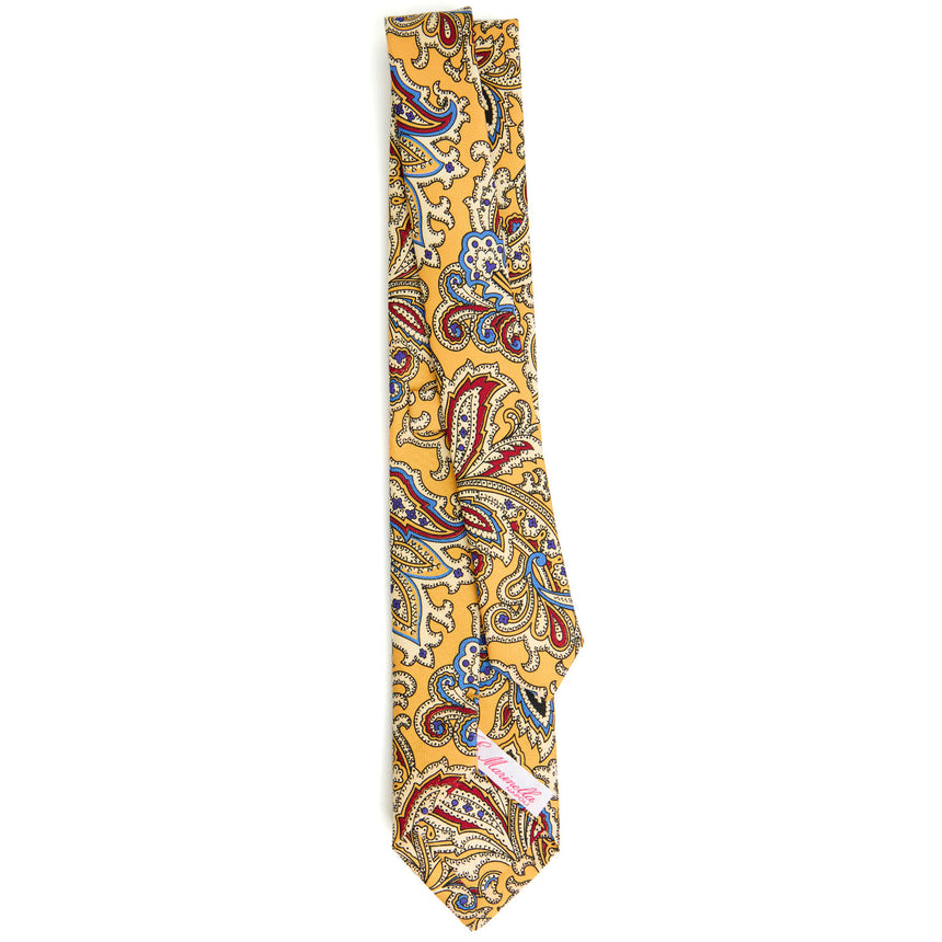 YELLOW CLASSIC LADY PRINTED SILK TIE