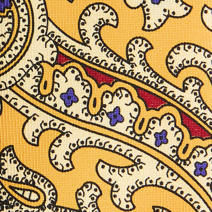 YELLOW CLASSIC LADY PRINTED SILK TIE