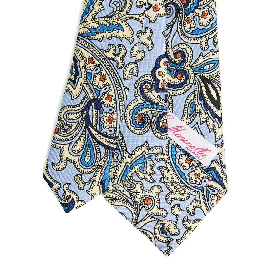 LIGHT BLUE CLASSIC LADY PRINTED SILK TIE