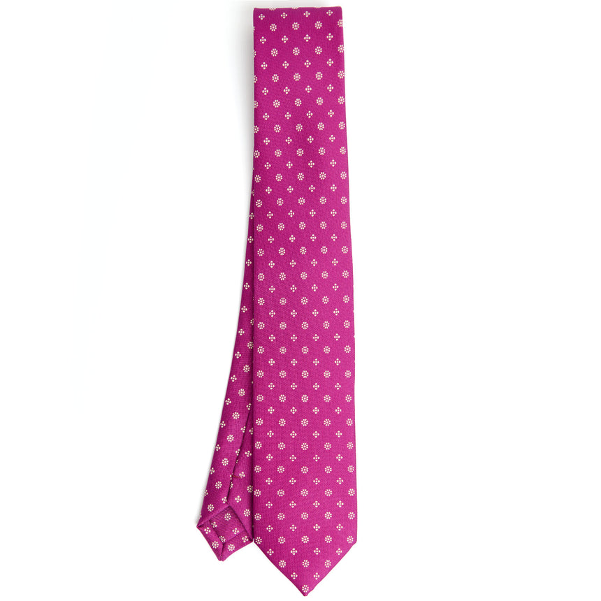 FUCHSIA CLASSIC LADY PRINTED SILK TIE