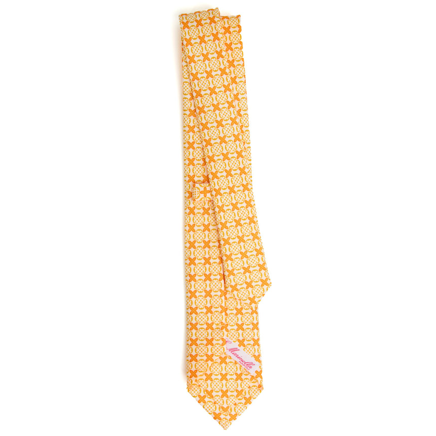 YELLOW CLASSIC LADY PRINTED SILK TIE