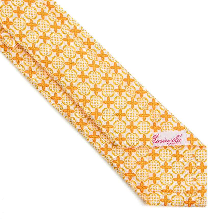 YELLOW CLASSIC LADY PRINTED SILK TIE