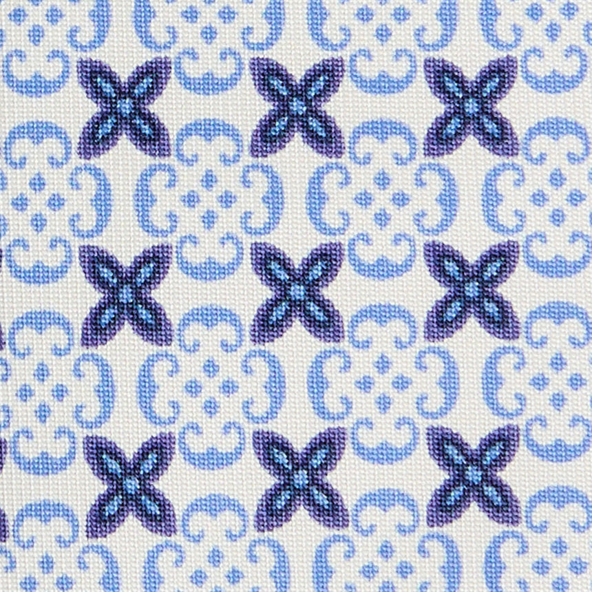 LIGHT BLUE CLASSIC LADY PRINTED SILK TIE