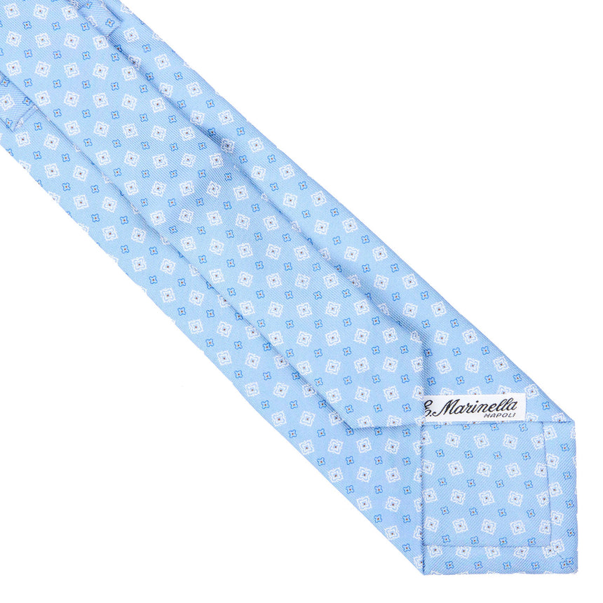 CRAVATTA SARTORIALE EXTRA LONG IN SETA AZZURRA