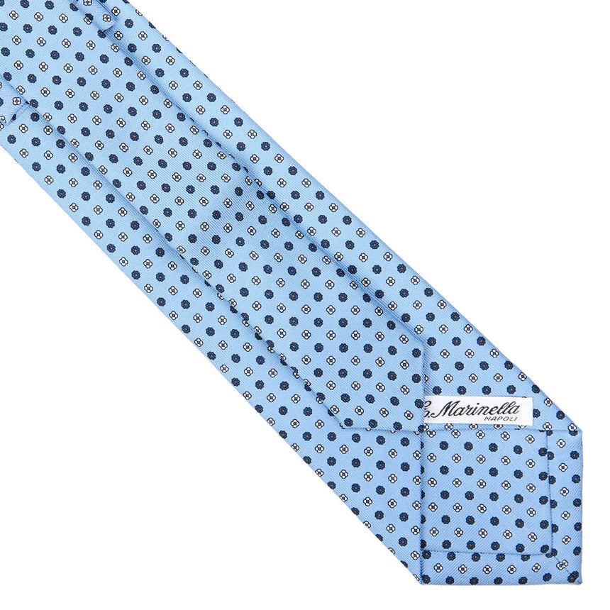CRAVATTA SARTORIALE EXTRA LONG IN SETA AZZURRA