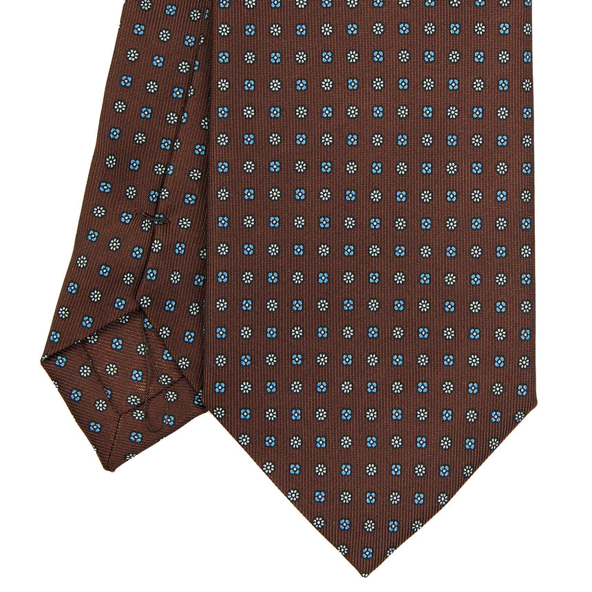 CRAVATTA SARTORIALE EXTRA LONG IN SETA MARRONE SCURO